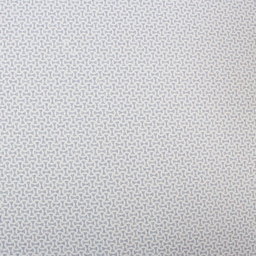 Blue & White Geometric Printed Cotton Shirting (A 3.60m Piece)