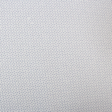 Blue & White Geometric Printed Cotton Shirting
