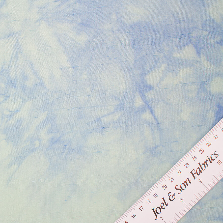 Green/Blue Ombre Tie Dye Silk Shantung
