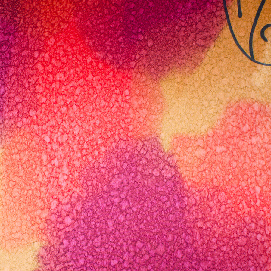 Orange/Pink/Red Hand Painted Silk Satin (A 1.50m Piece)