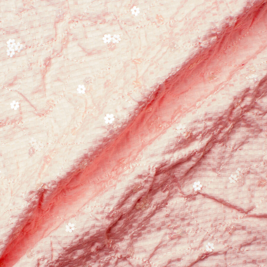 Baby Pink Sequinned Cotton Piqué