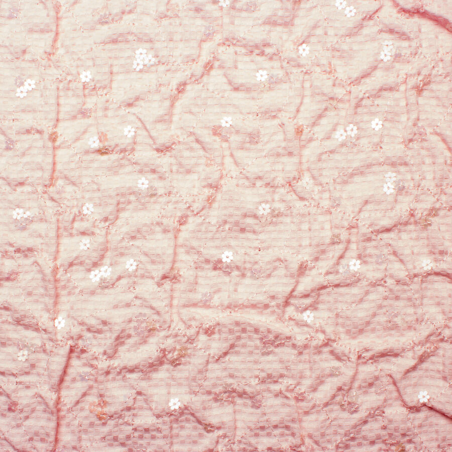 Baby Pink Sequinned Cotton Piqué