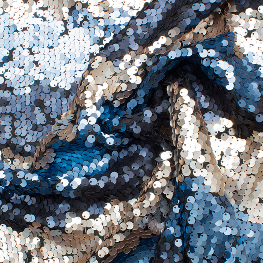 Multi-Coloured Striped Sequinned Jersey