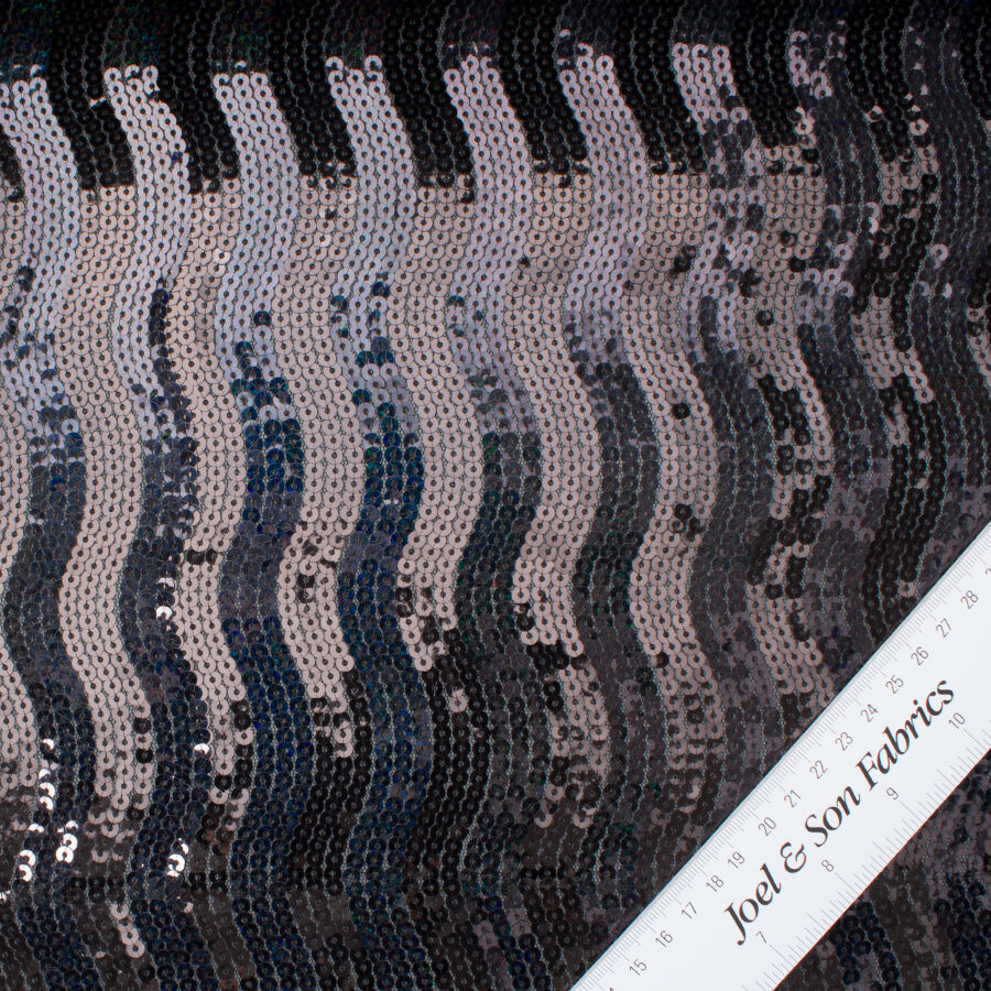 Midnight Blue & Black Sequinned Tulle