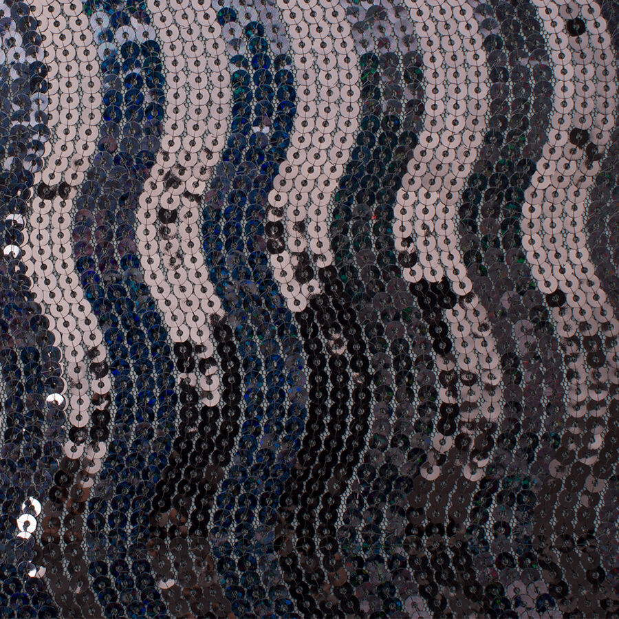 Midnight Blue & Black Sequinned Tulle