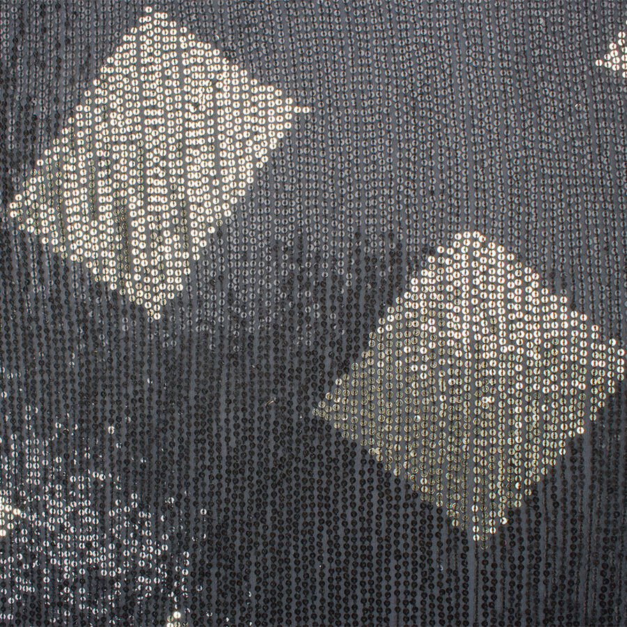 Gold 'Square' Black Sequinned Chiffon