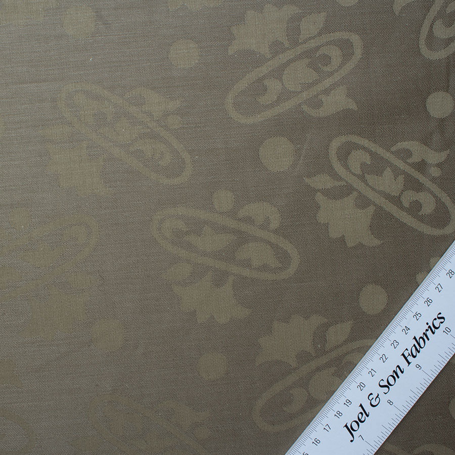 Khaki Floral Jacquard Cotton (A 2.80m Piece)