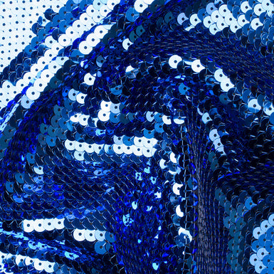Royal Blue Sequinned Silk Chiffon