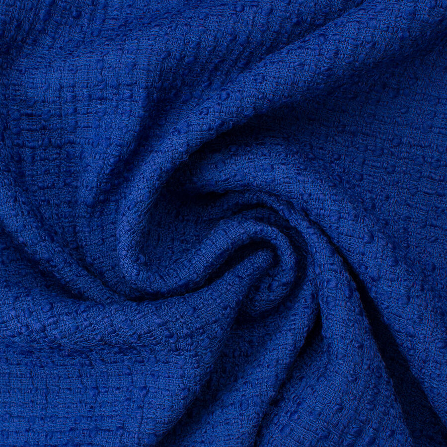 Deep Blue Wool Blend Bouclé