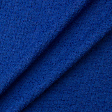 Deep Blue Wool Blend Bouclé