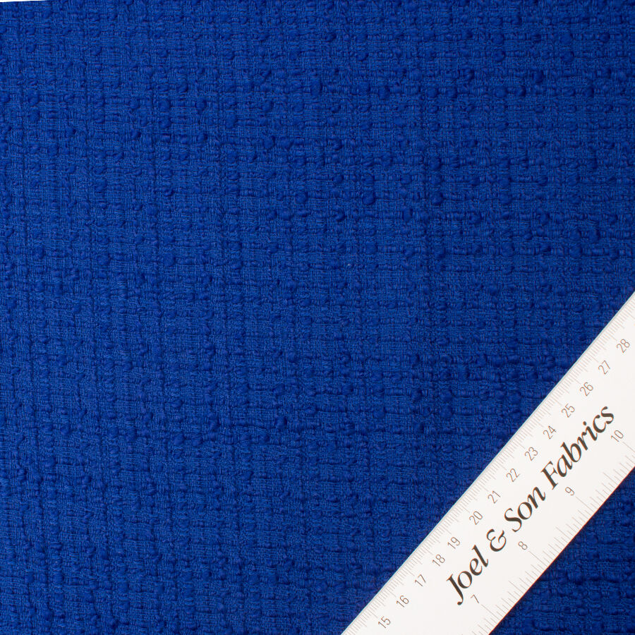 Deep Blue Wool Blend Bouclé