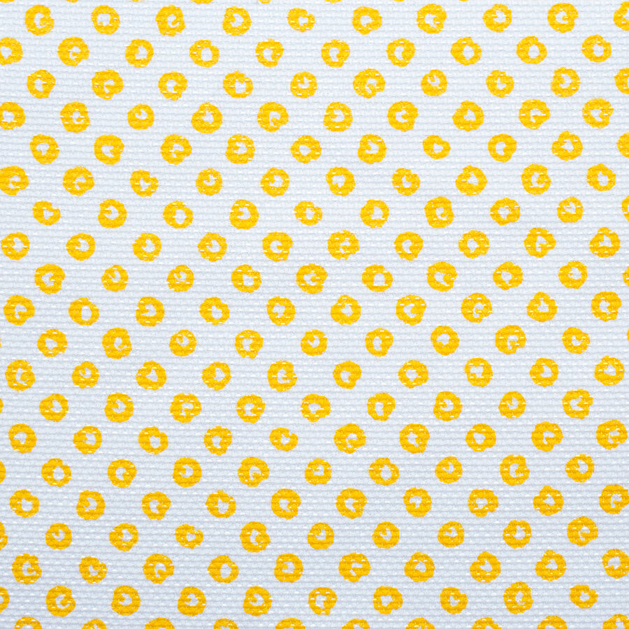 Yellow & White Printed Cotton Metallic Piqué