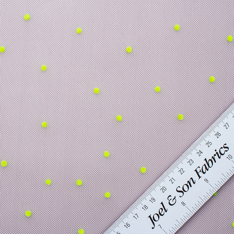 Green Flocked Spot Bordeaux Tulle