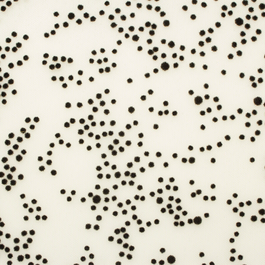 Black Flocked Spot Canary Yellow Tulle