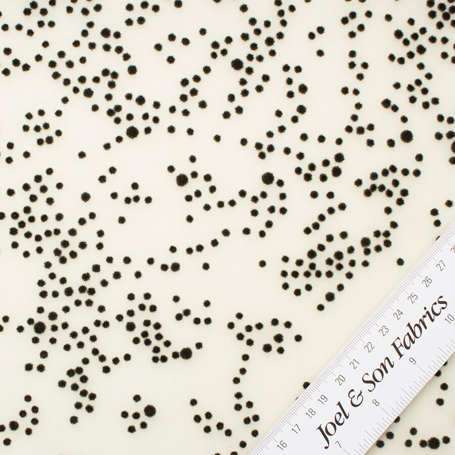 Black Flocked Spot Canary Yellow Tulle