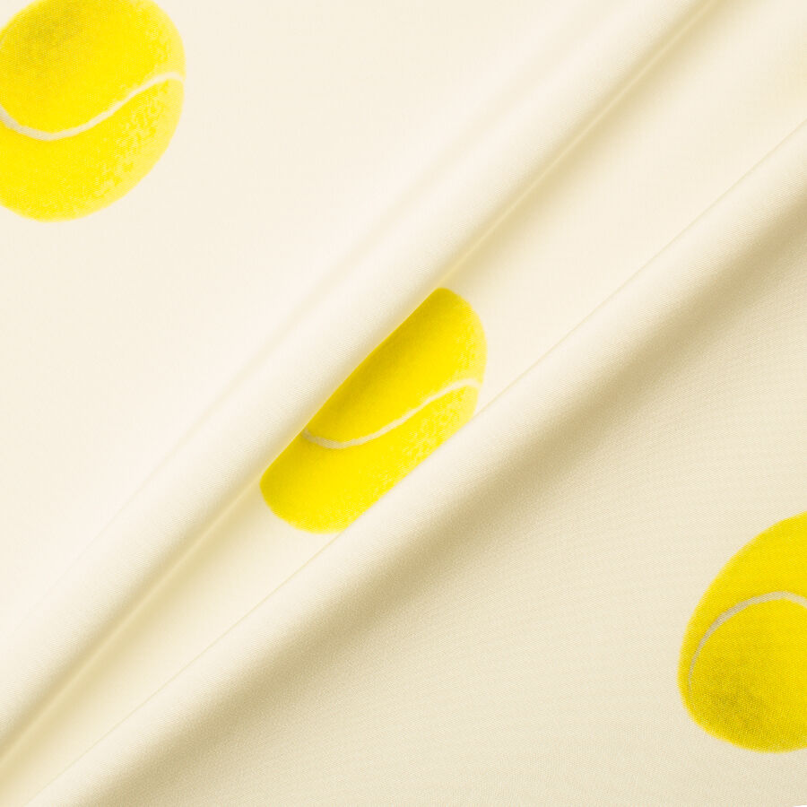 Printed 'Tennis Balls' Pure Silk Crêpe