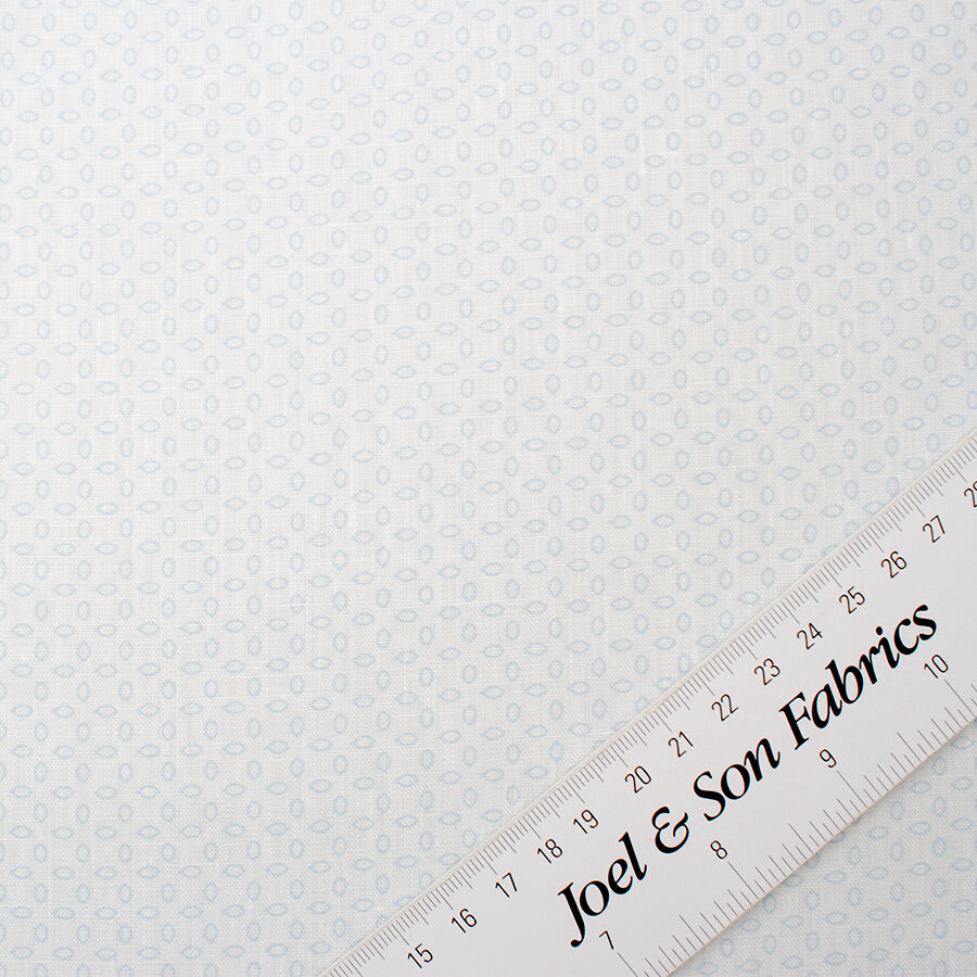 Geo Printed Superfine White Pure Linen