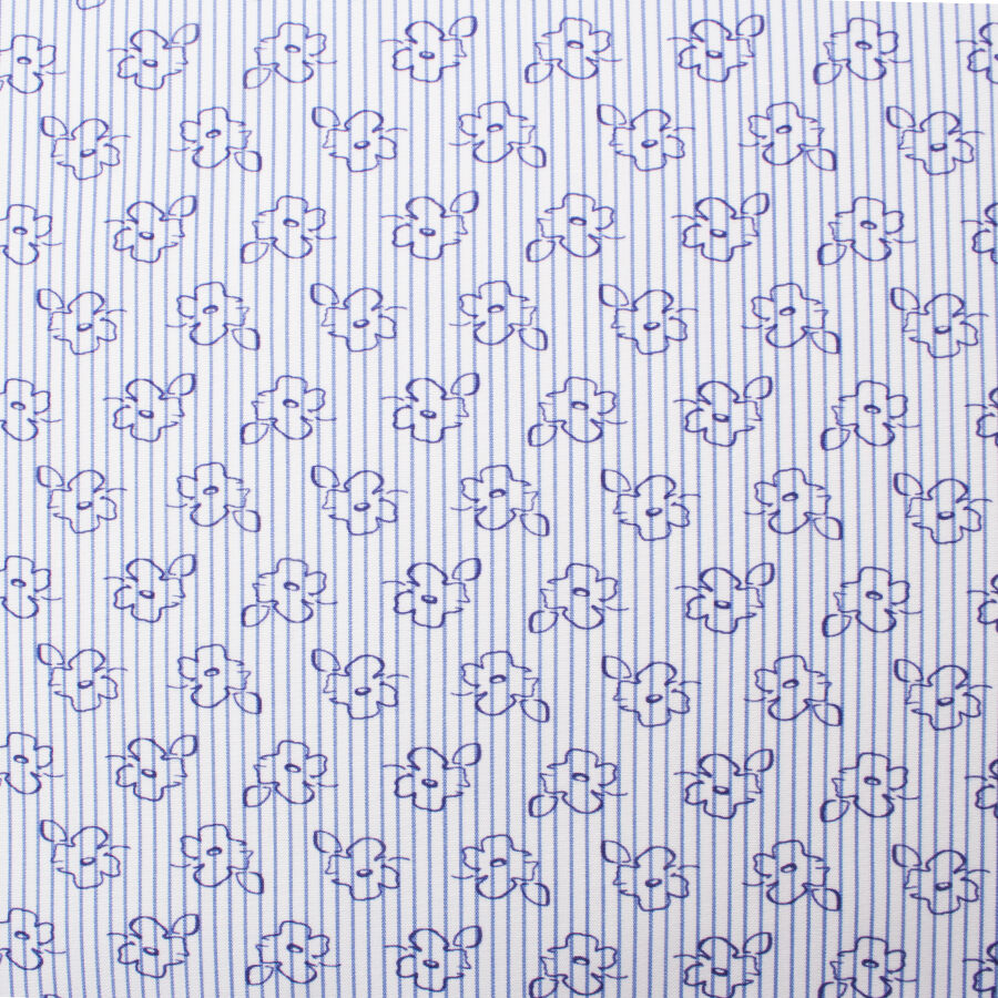 Navy Blue Floral Printed Superfine Pure Cotton