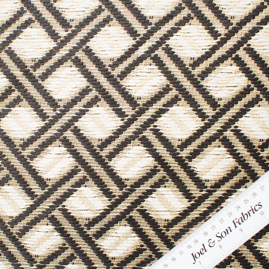 Black, Ivory & Gold Metallic Bouclé