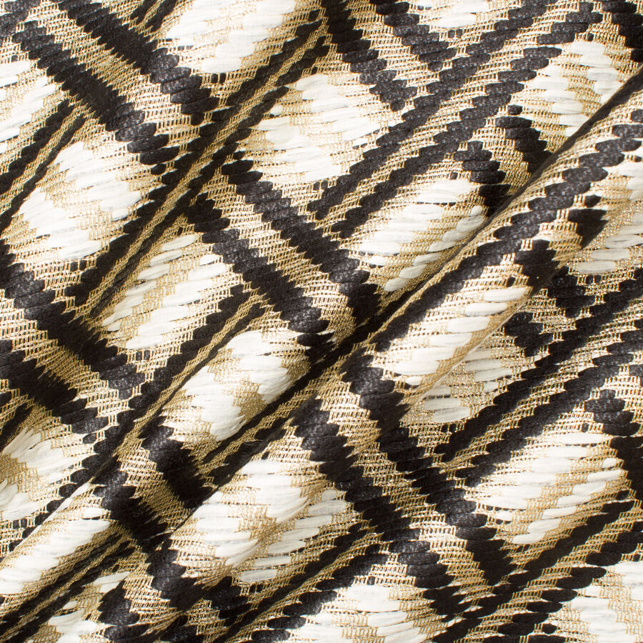 Black, Ivory & Gold Metallic Bouclé