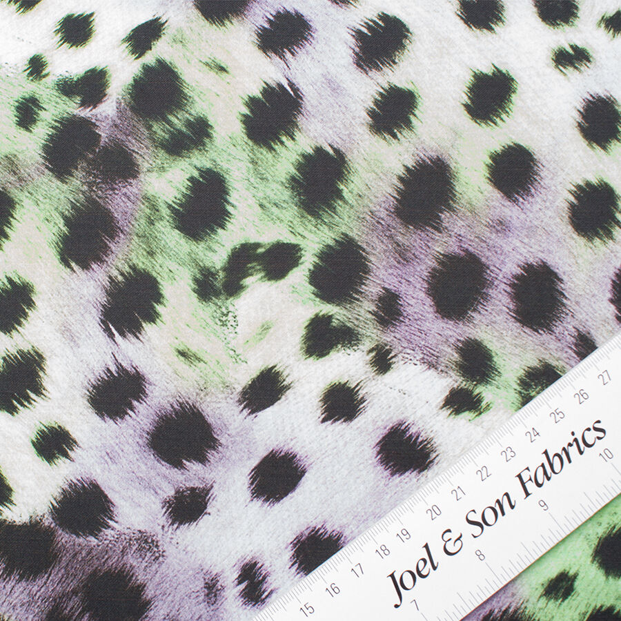 Purple & Green Animal Printed Cotton (A 2.45m Piece)
