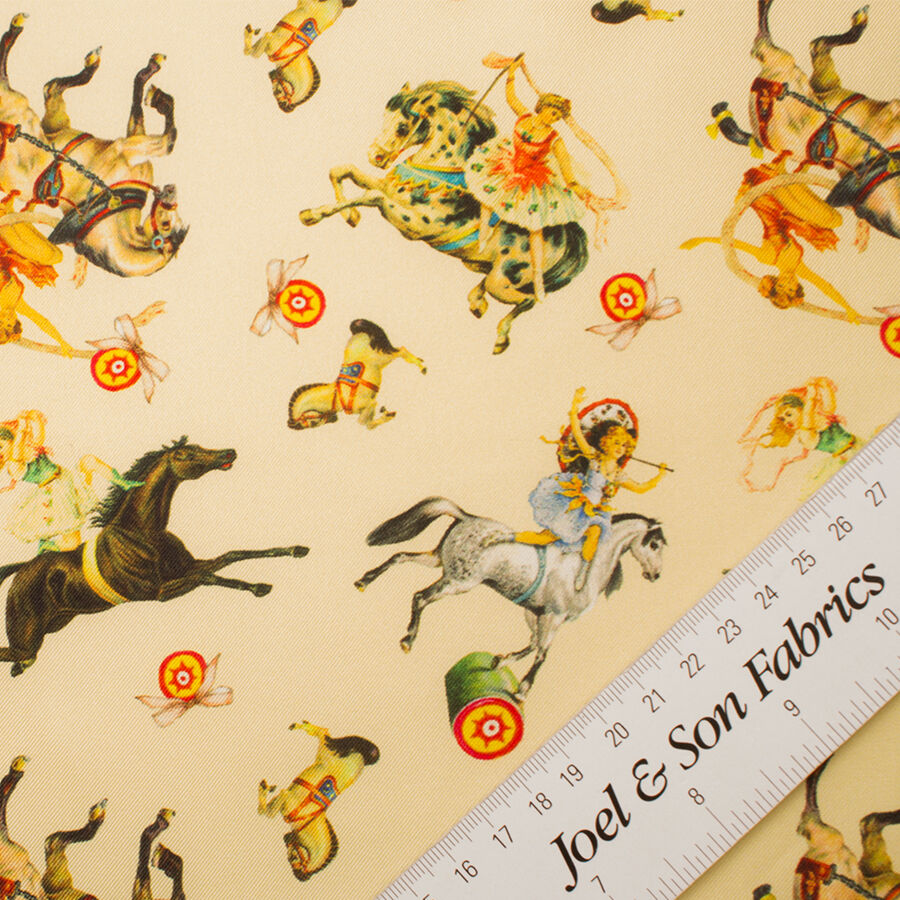 Circus Act Printed Yellow Silk Twill (A 3m Piece)