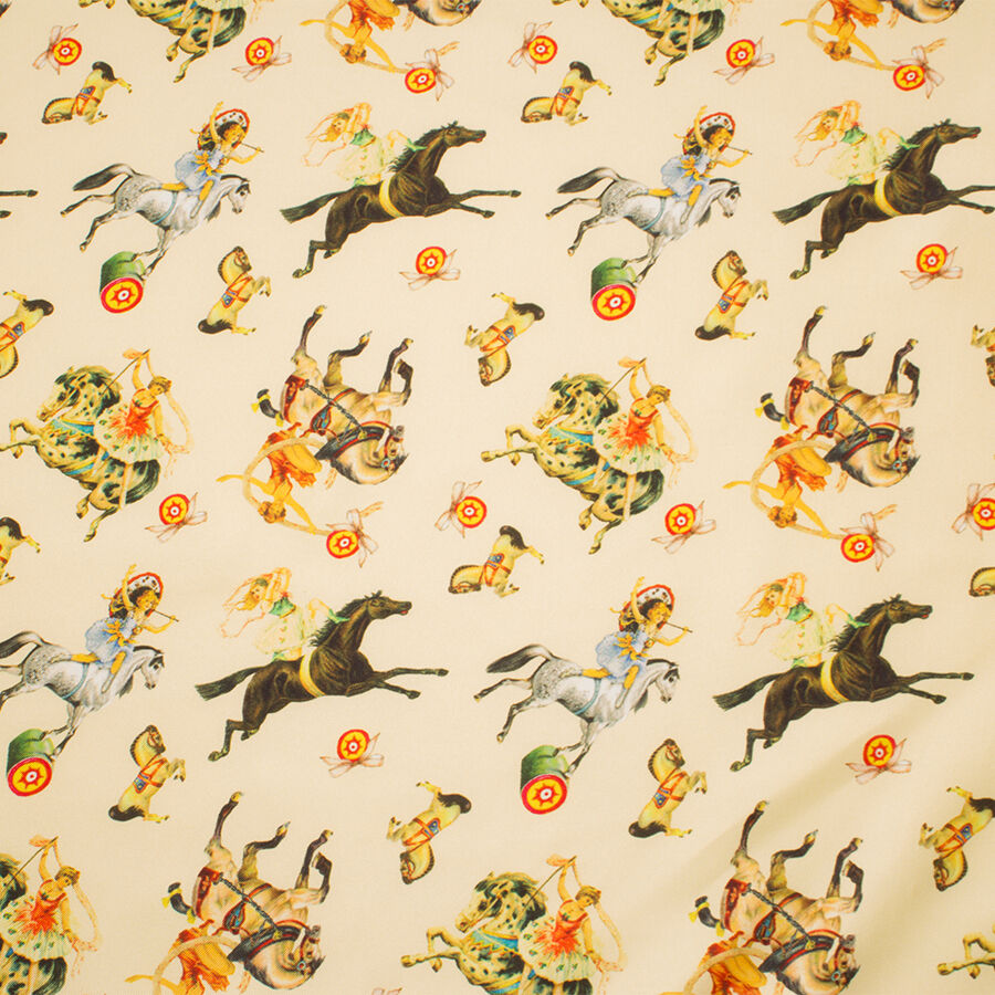 Circus Act Printed Yellow Silk Twill (A 3m Piece)