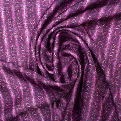 Purple Snake Printed Pure Silk Twill