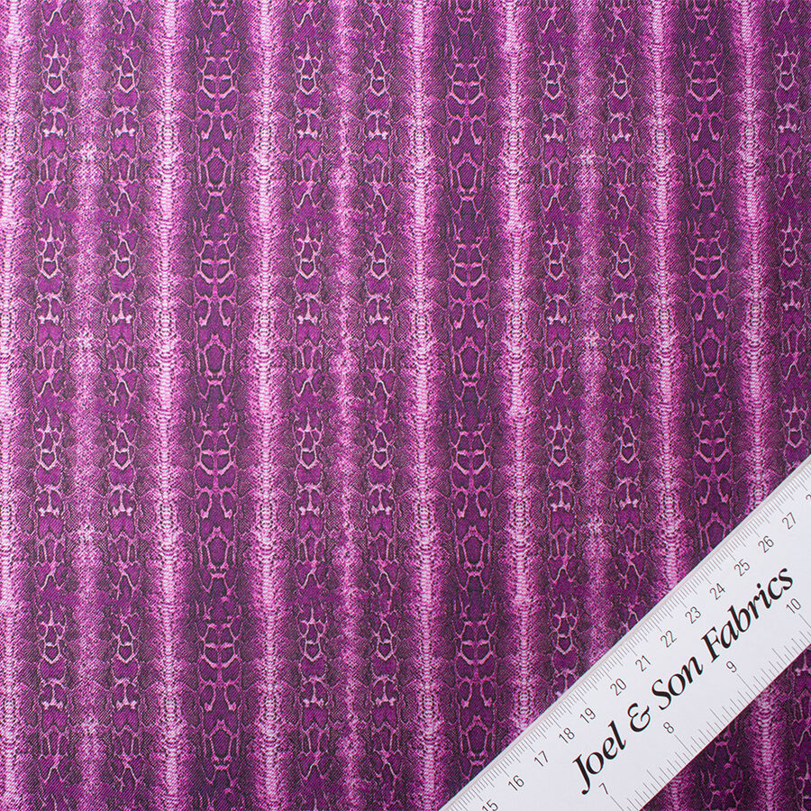 Purple Snake Printed Pure Silk Twill