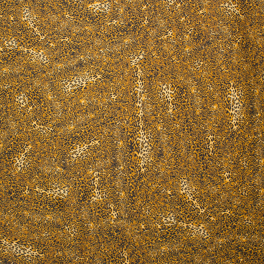 Brown Animal & Red Printed Pure Silk Twill