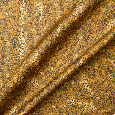 Brown Animal & Floral Printed Pure Silk Twill
