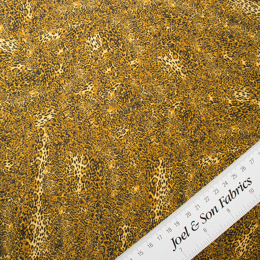 Brown Animal & Floral Printed Pure Silk Twill
