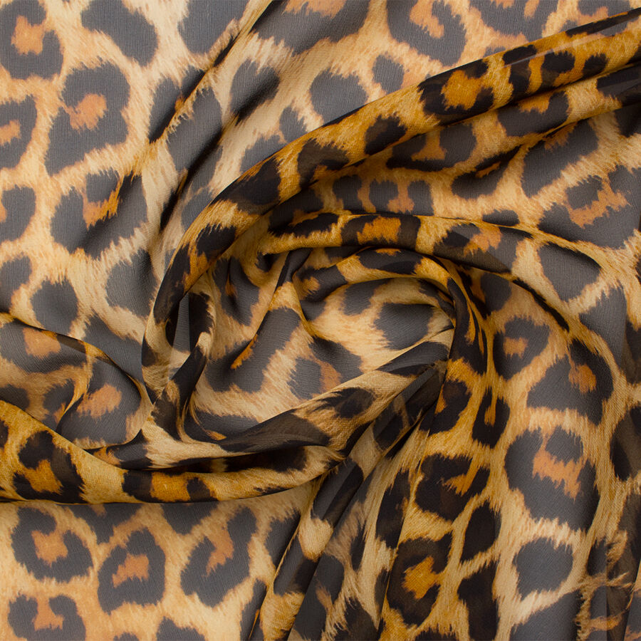 Animal Printed Pure Silk Chiffon (A 3.10m Piece)