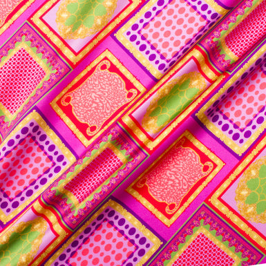 Pink/Multi Printed Silk Satin