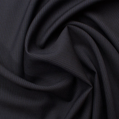 Midnight Blue & Black Merino Wool Suiting