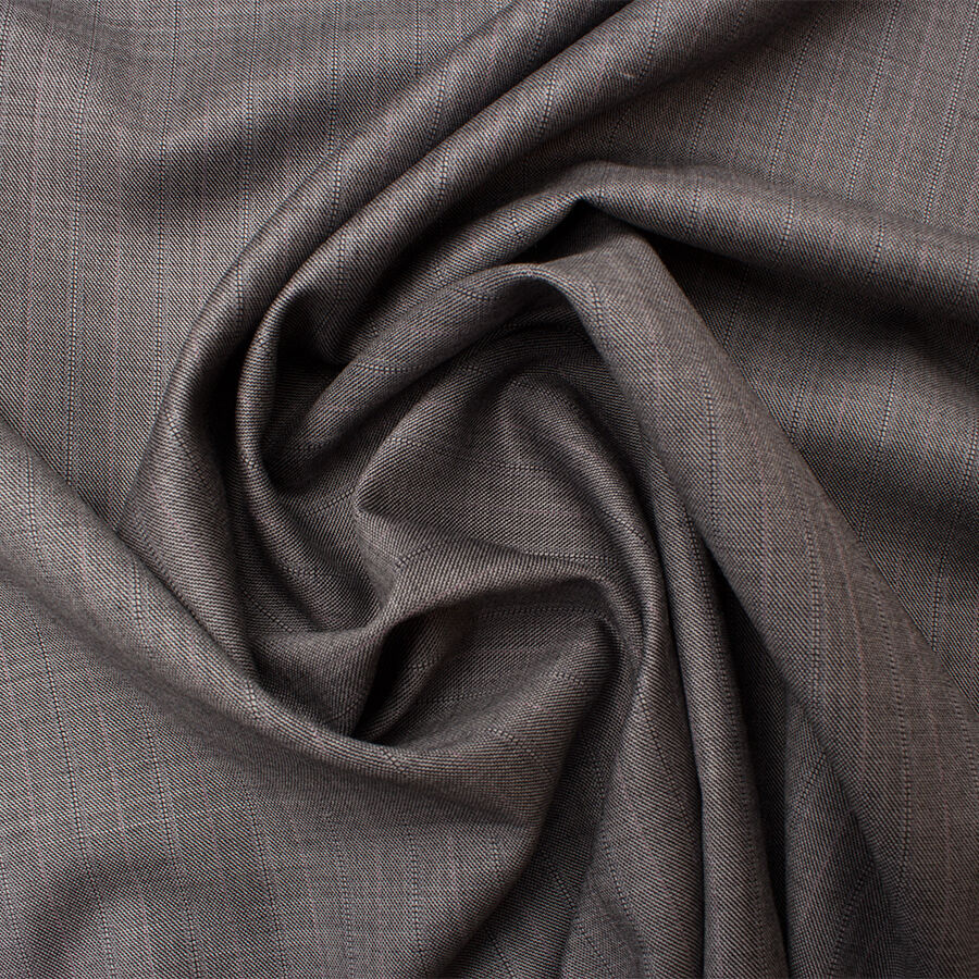 Grey Superfine Pinstripe 'Emotion' Pure Wool Suiting (A 2.40m Piece)
