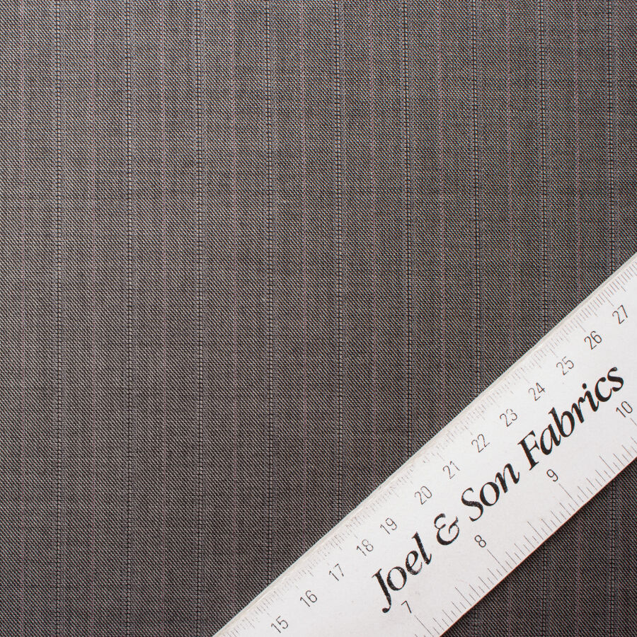 Grey Superfine Pinstripe 'Emotion' Pure Wool Suiting (A 2.40m Piece)