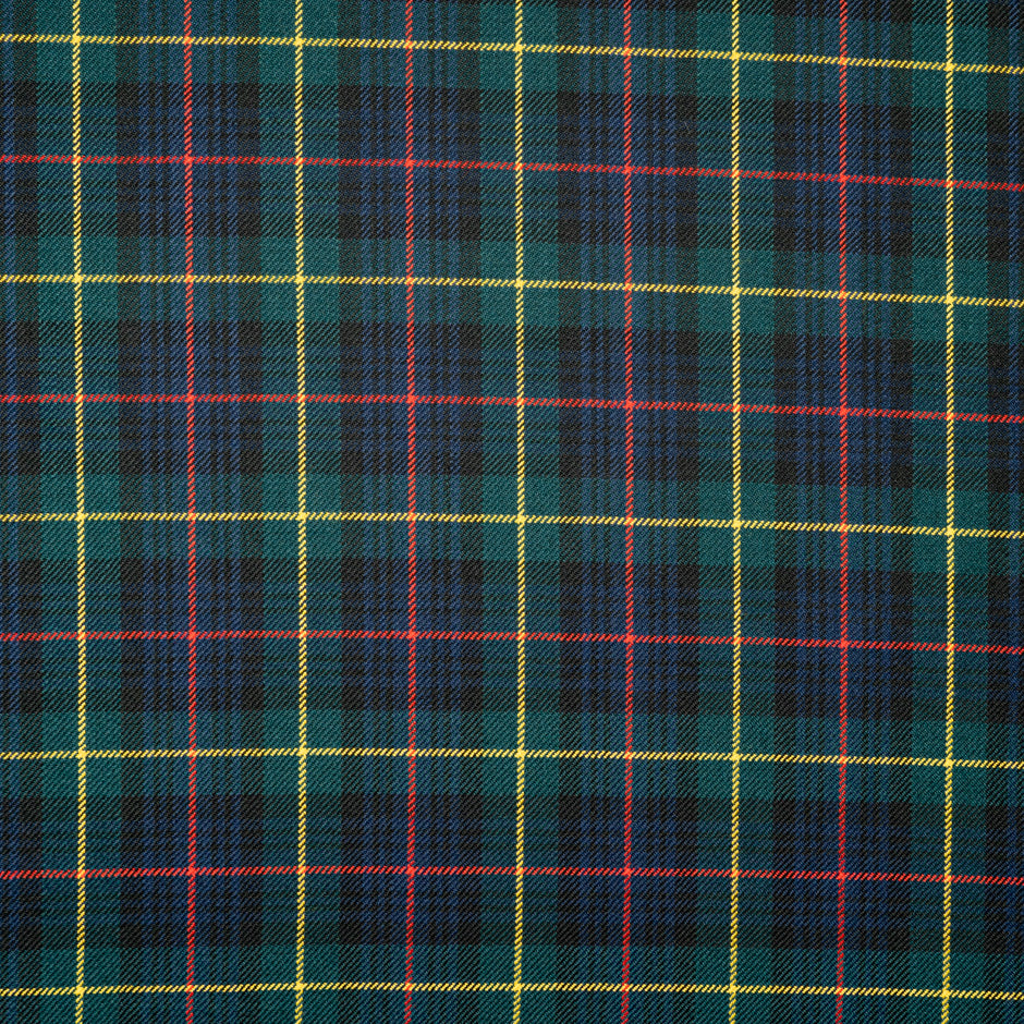 Multi-Coloured & Green Pure Wool Tartan