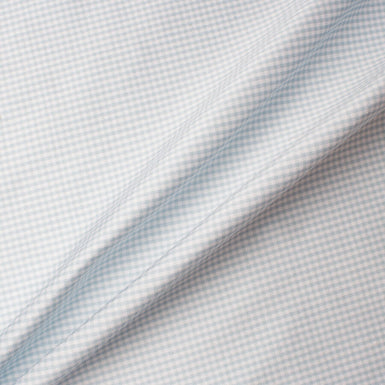 Pale Blue & White Checkered Silk