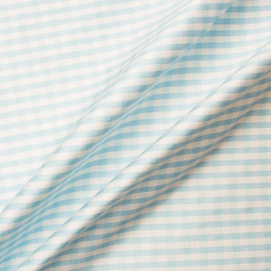 Baby Blue & White Checkered Silk