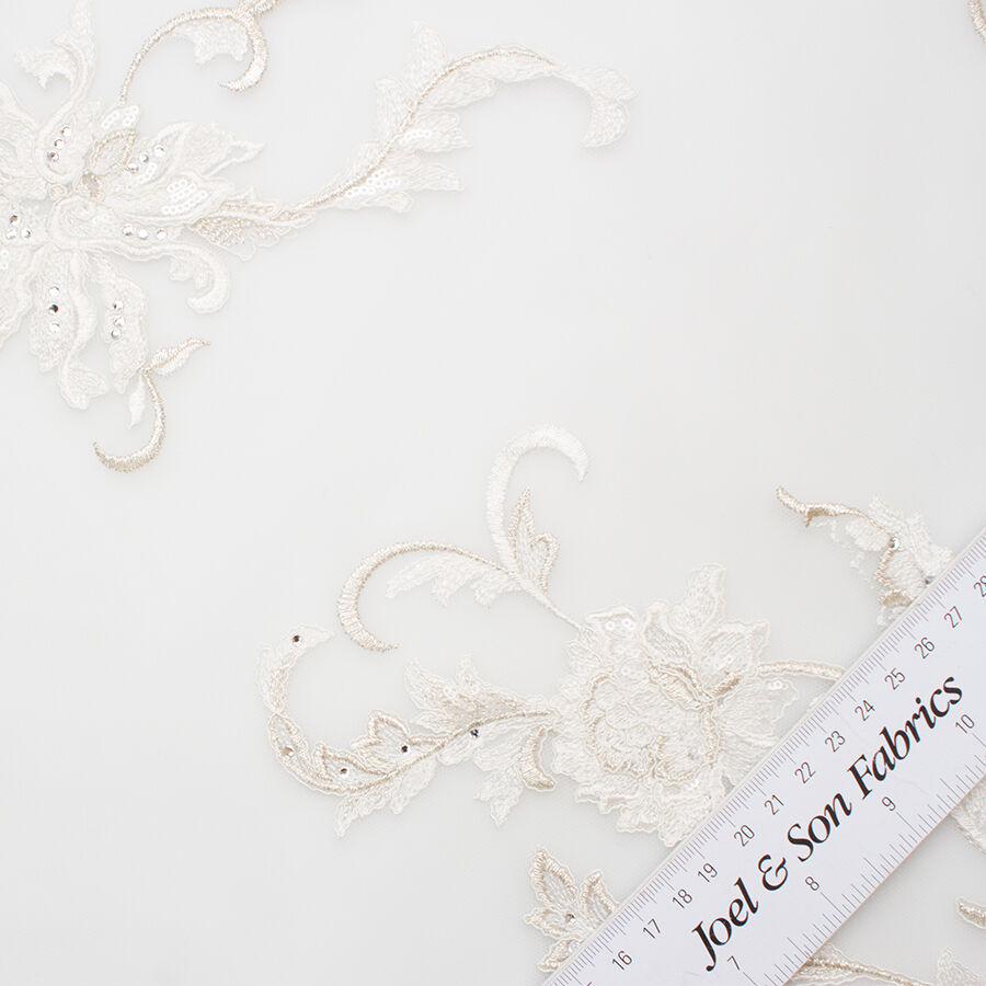 Ivory Floral Embroidered Tulle