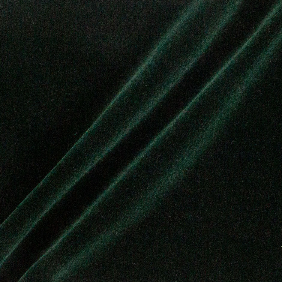 Deep Emerald Green Plain Cotton Blend Velvet