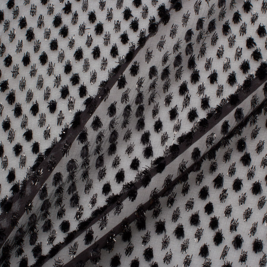 Black Metallic Chiffon Joel & Son Fabrics