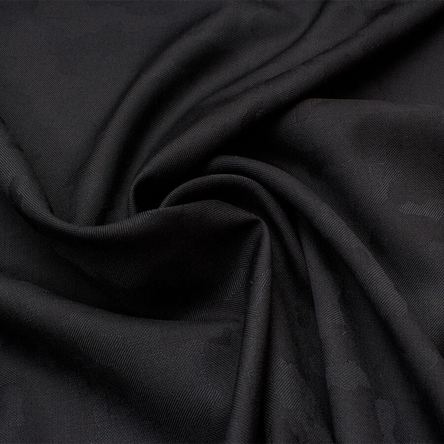 Black Super 150s Jacquard Wool Suiting