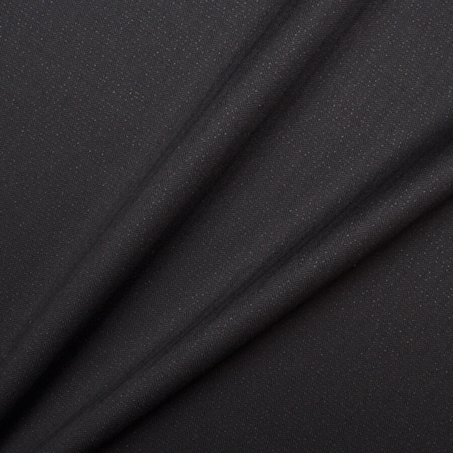 Black Herringbone Jacquard Metallic Wool (A 3m Piece)