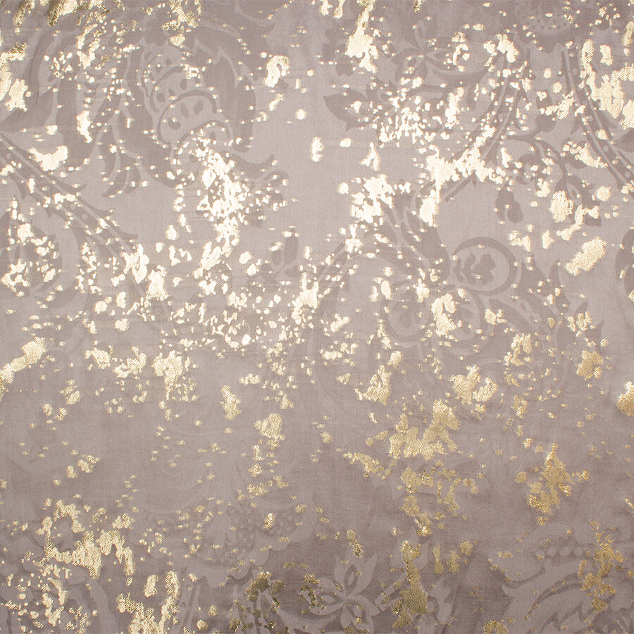 Dark Taupe & Gold Metallic Silk Jacquard