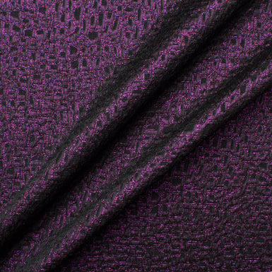 Bright Purple and Black Metallic Cloqué (A 2.10m Piece)