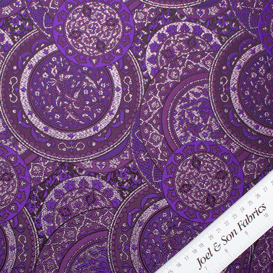 Purple Metallic Silk Blend Brocade