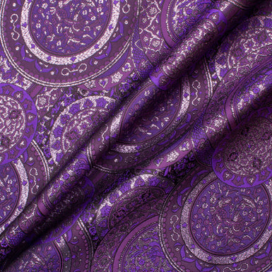 Purple Metallic Silk Blend Brocade