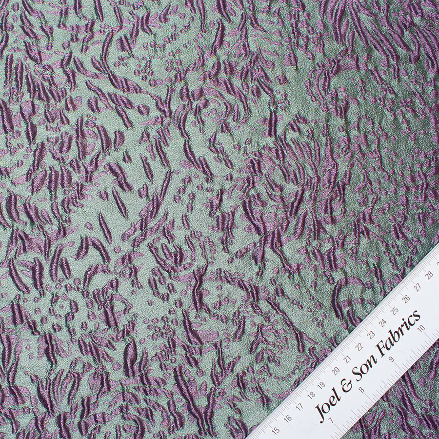 Purple & Green Metallic Blistered Cloqué